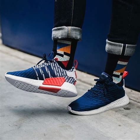 adidas nmd r2 weiß 2401 on feet|Adidas NMD r2 navy blue.